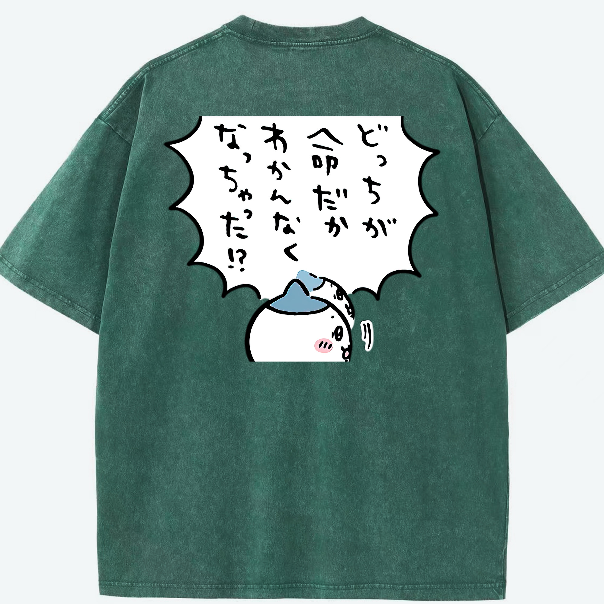 （画像用） ちいかわ ハチワレ Chii-kawa hachiware 綿100% ヴィンテージ風 半袖Tシャツ（背面プリント）
